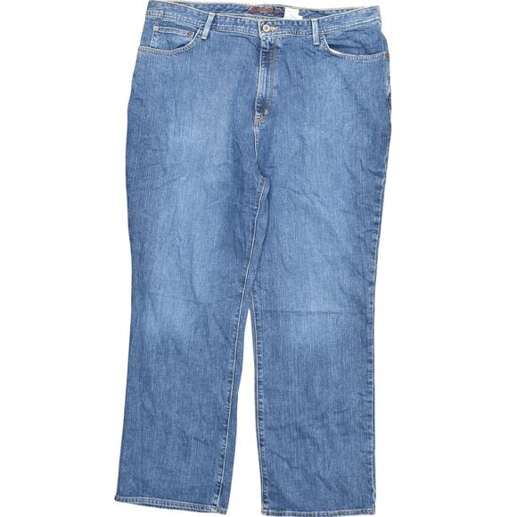 Eddie Bauer Women's Blue Natural Straight Jeans 22W Plus Cotton Blend Zip Solid - Picture 1 of 7
